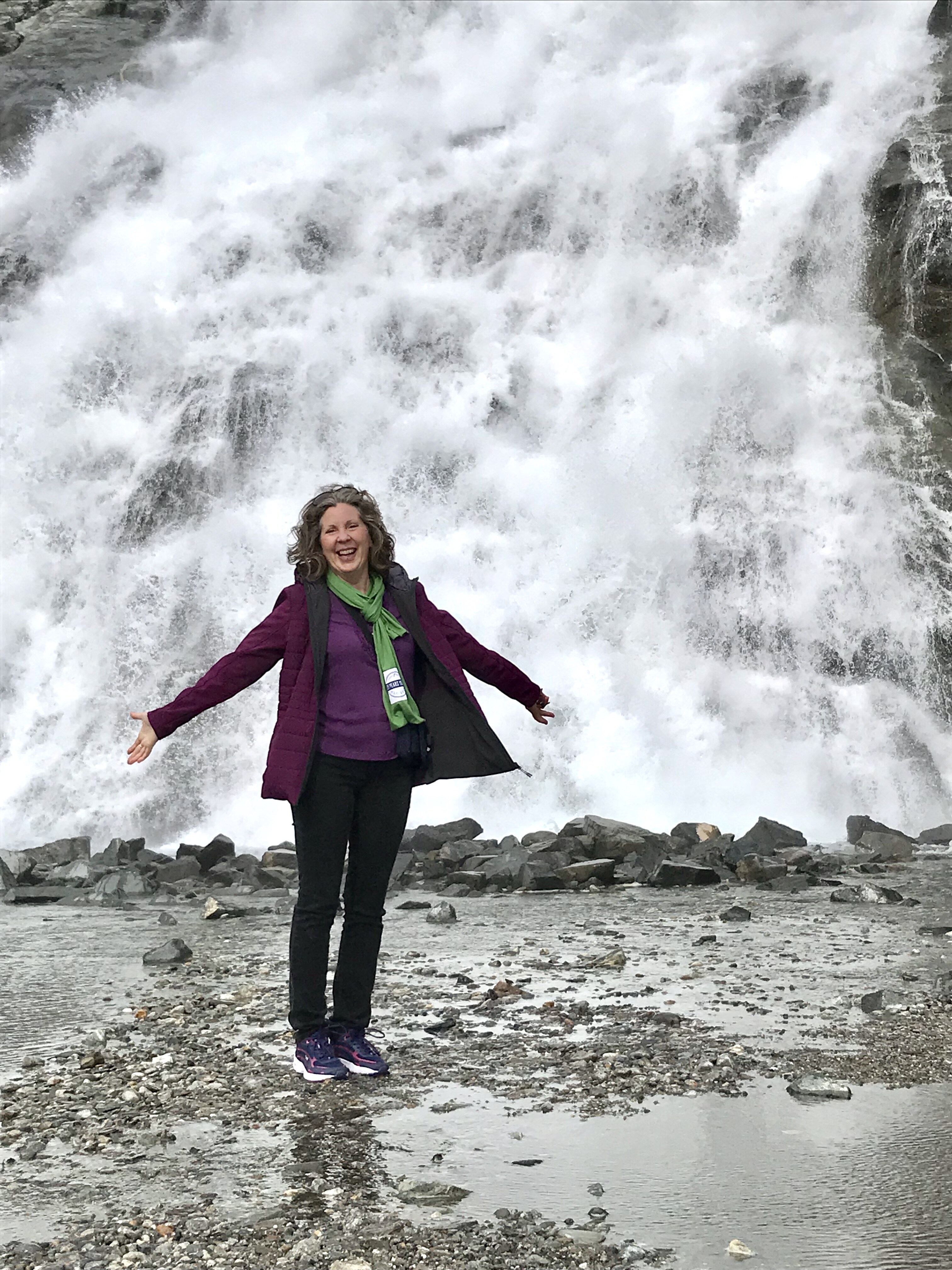 Beneath an Alaskan waterfall