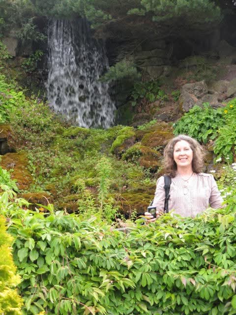 By the waterfall